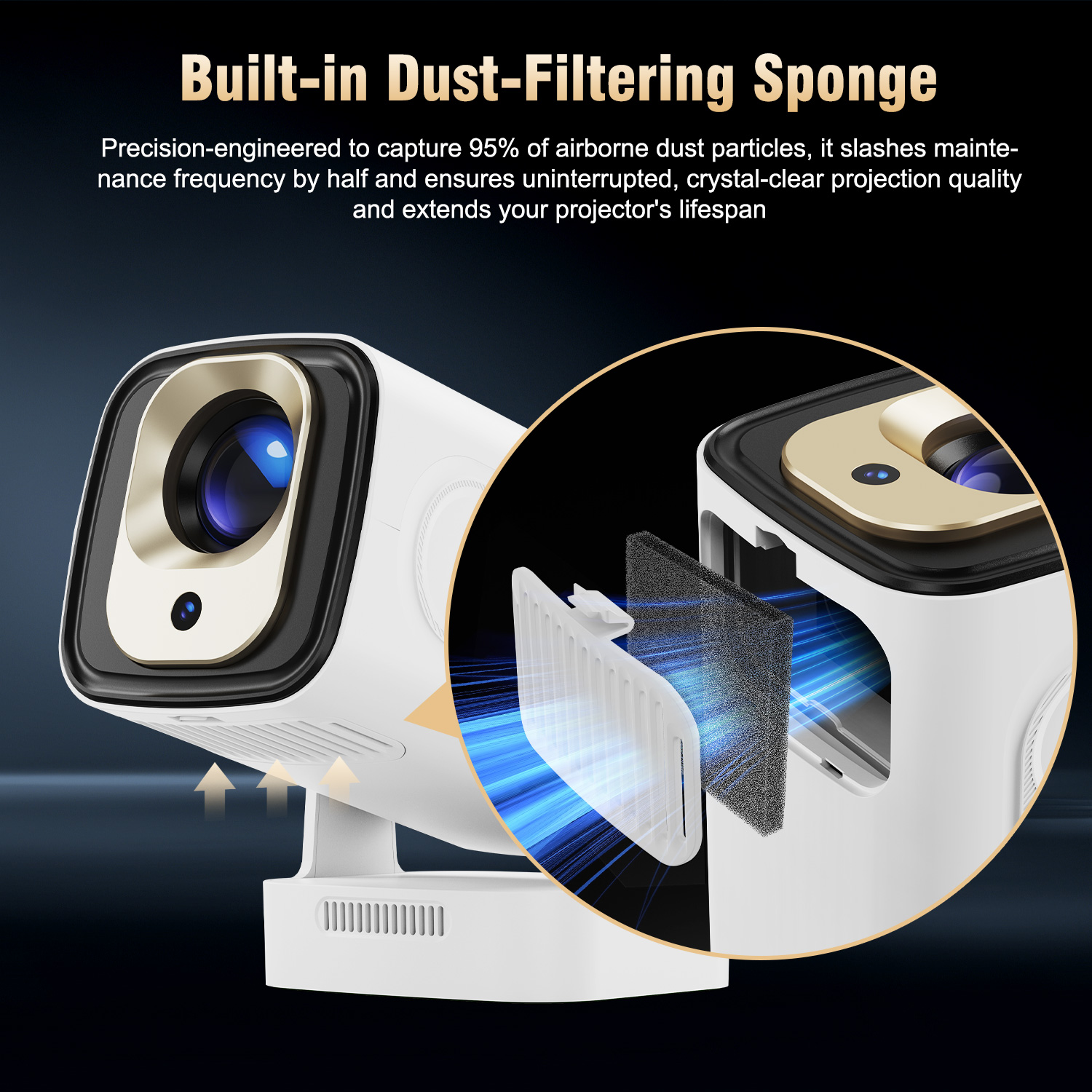 Magcubic-hy310-portable-projector-built-in-dust-filtering-sponge